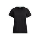 Ralph Lauren Eyelet-sleeve Cotton Top Polo Black