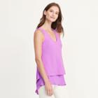 Ralph Lauren Lauren Layered Crepe Blouse Pure Lilac