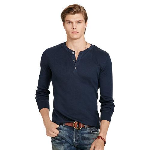 Polo Ralph Lauren Pima Cotton Jersey Henley Aviator Navy