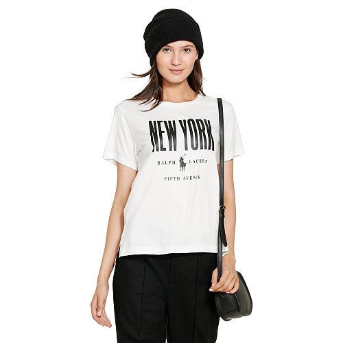 Polo Ralph Lauren Flagship Jersey Graphic Tee White New York