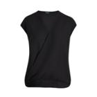 Ralph Lauren Georgette V-neck Blouse Polo Black