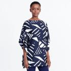 Ralph Lauren Lauren Graphic-print Poncho Navy/antique Ivory