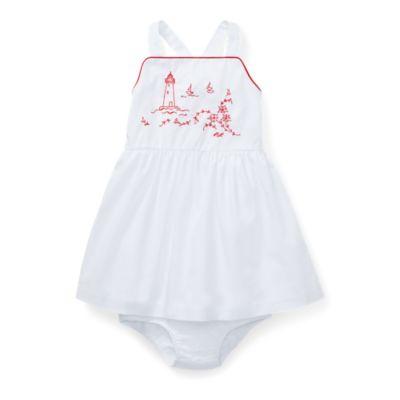 Ralph Lauren Embroidered Lighthouse Dress White 9m