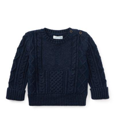 Ralph Lauren Anchor Cotton Crewneck Sweater Hunter Navy 24m