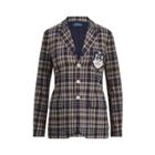 Ralph Lauren Cotton Madras Blazer Indigo/wine