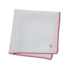 Ralph Lauren Pink Pony Pink Pony Linen Pocket Square White/pink
