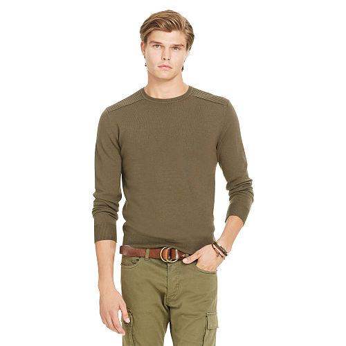 Polo Ralph Lauren Merino Wool Moto Sweater Creekbed Olive