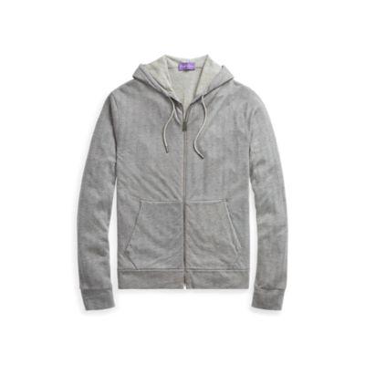 Ralph Lauren Herringbone-print Hoodie Lt Grey Mlng Herringbone