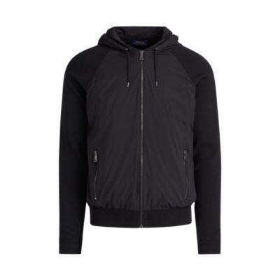 Ralph Lauren Paneled Cotton Hooded Sweater Black