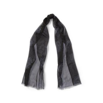 Ralph Lauren Floral Silk Satin Scarf Black