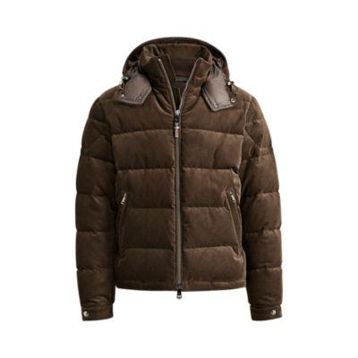 Ralph Lauren Rlx Corduroy Down Jacket Dark Olivewood