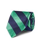 Ralph Lauren Striped Silk Repp Narrow Tie Navy/lt Green