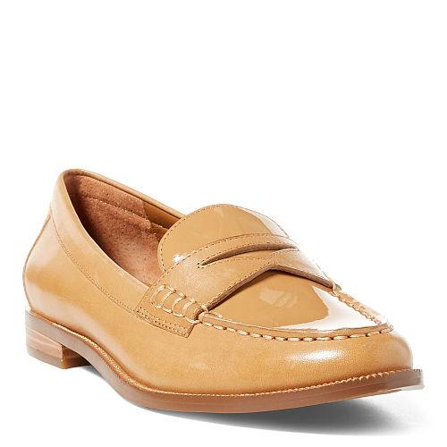 Ralph Lauren Lauren Barrett Patent Leather Loafer Camel