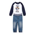 Ralph Lauren T-shirt & Jean Jogger Set White 3m