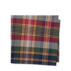 Ralph Lauren Cotton Madras Pocket Square Red/gold