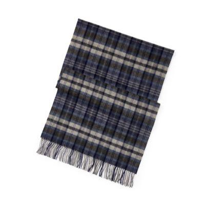 Ralph Lauren Plaid Wool Scarf Blue Multi