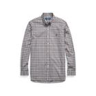Ralph Lauren Classic Fit Plaid Twill Shirt Charcoal/ivory 6x Big