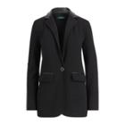 Ralph Lauren Faux Leather-trim Knit Blazer Polo Black