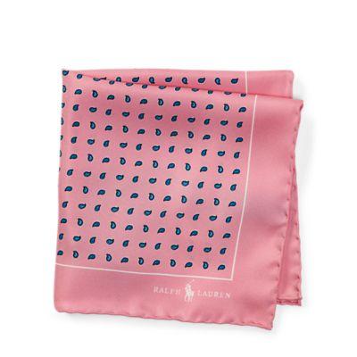 Ralph Lauren Pine-print Silk Pocket Square Bright Pink