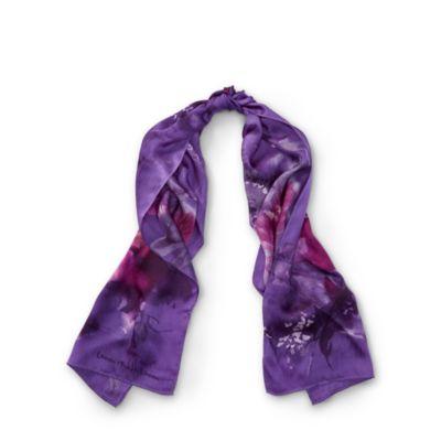 Ralph Lauren Claudette Floral Silk Scarf Dark Mulberry