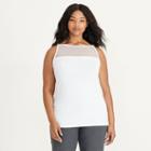 Ralph Lauren Lauren Woman Mesh-yoke Jersey Tank Cream