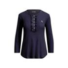 Ralph Lauren Ruffled-trim Henley Windsor Navy