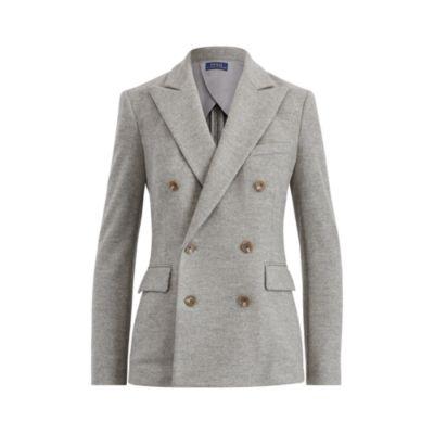 Ralph Lauren Knit Double-breasted Blazer Soft Flannel Heather