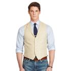 Polo Ralph Lauren Windowpane Silk-linen Vest Light Tan
