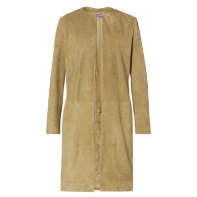 Ralph Lauren Cora Suede Coat Olive