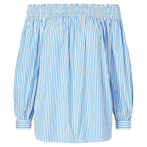 Polo Ralph Lauren Striped Off-the-shoulder Top 303f Blue/white