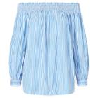 Polo Ralph Lauren Striped Off-the-shoulder Top 303f Blue/white