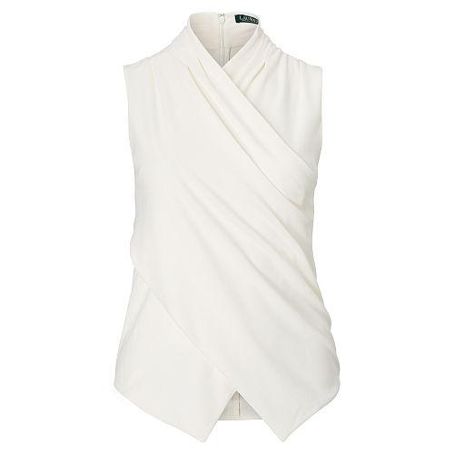 Ralph Lauren Lauren Woman Jersey Surplice Top Herbal Milk