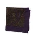 Ralph Lauren Paisley Wool Pocket Square Purple