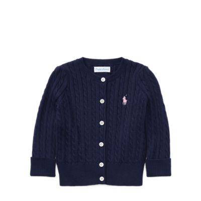Ralph Lauren Cable-knit Cotton Cardigan Navy 6m