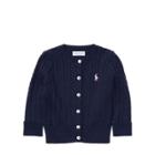 Ralph Lauren Cable-knit Cotton Cardigan Navy 6m