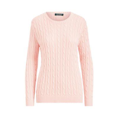 Ralph Lauren Cable Cotton-blend Sweater Pale Rose