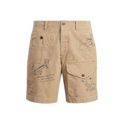 Ralph Lauren Relaxed Fit Print Cotton Short Desert Khaki