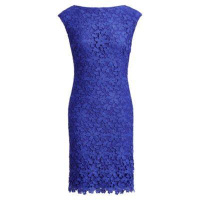 Ralph Lauren Floral Lace Sheath Dress Dame Purple