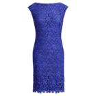 Ralph Lauren Floral Lace Sheath Dress Dame Purple