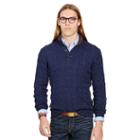 Polo Ralph Lauren Suede-trim Silk-blend Sweater Navy Heather