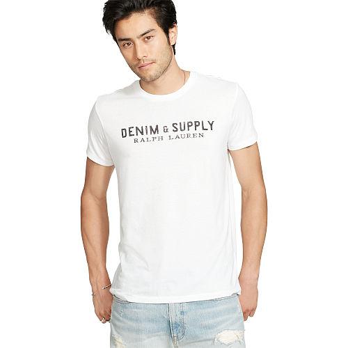 Ralph Lauren Denim & Supply Cotton Jersey Logo Tee White Ds Logo