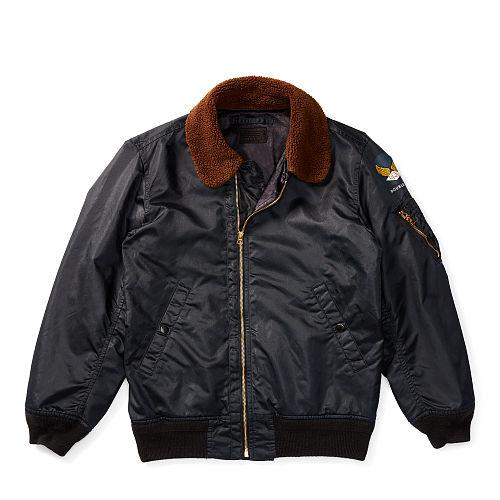 Ralph Lauren Rrl Twill Flight Jacket Sparrow Black