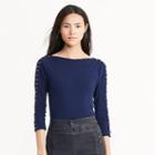 Ralph Lauren Lauren Lace-up Boatneck Top Navy