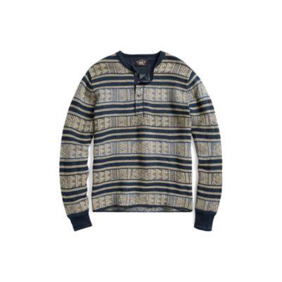 Ralph Lauren Cotton-blend Henley Sweater Indigo Cream