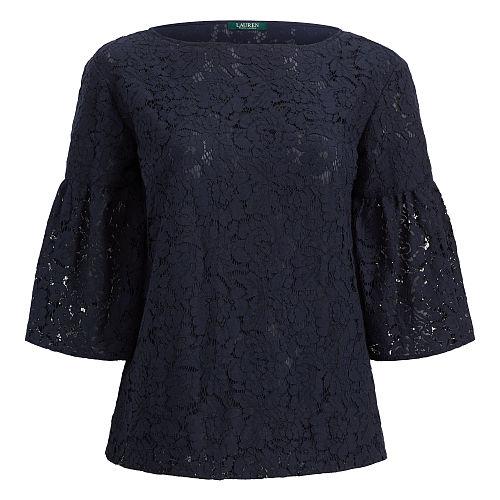 Ralph Lauren Lauren Woman Lace Boatneck Top