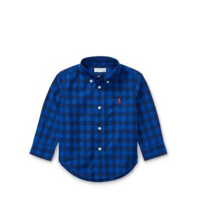 Ralph Lauren Checked Cotton Poplin Shirt Royal Multi 6m