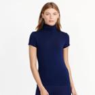 Ralph Lauren Lauren Jersey Short-sleeve Turtleneck Navy