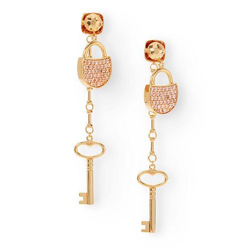 Ralph Lauren Padlock Crystal Earrings