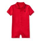 Ralph Lauren Cotton Interlock Polo Shortall Red Flag 9m