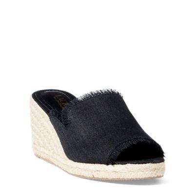 Ralph Lauren Carlynda Linen Espadrille Black